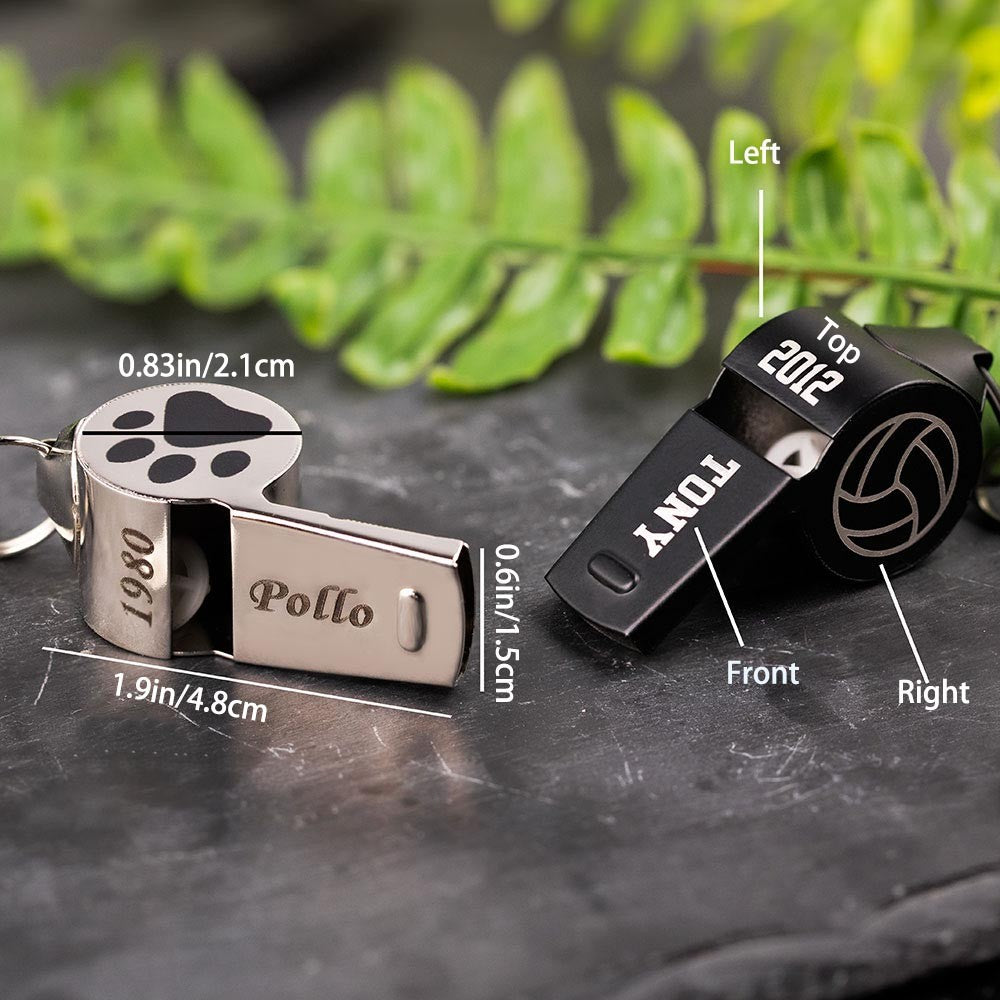 Personalized Whistle Necklaces, Engraved Stainless Steel Whistle Necklaces, Outdoor Whistle Necklaces, Teacher/Coach/ Sports Referee Gifts