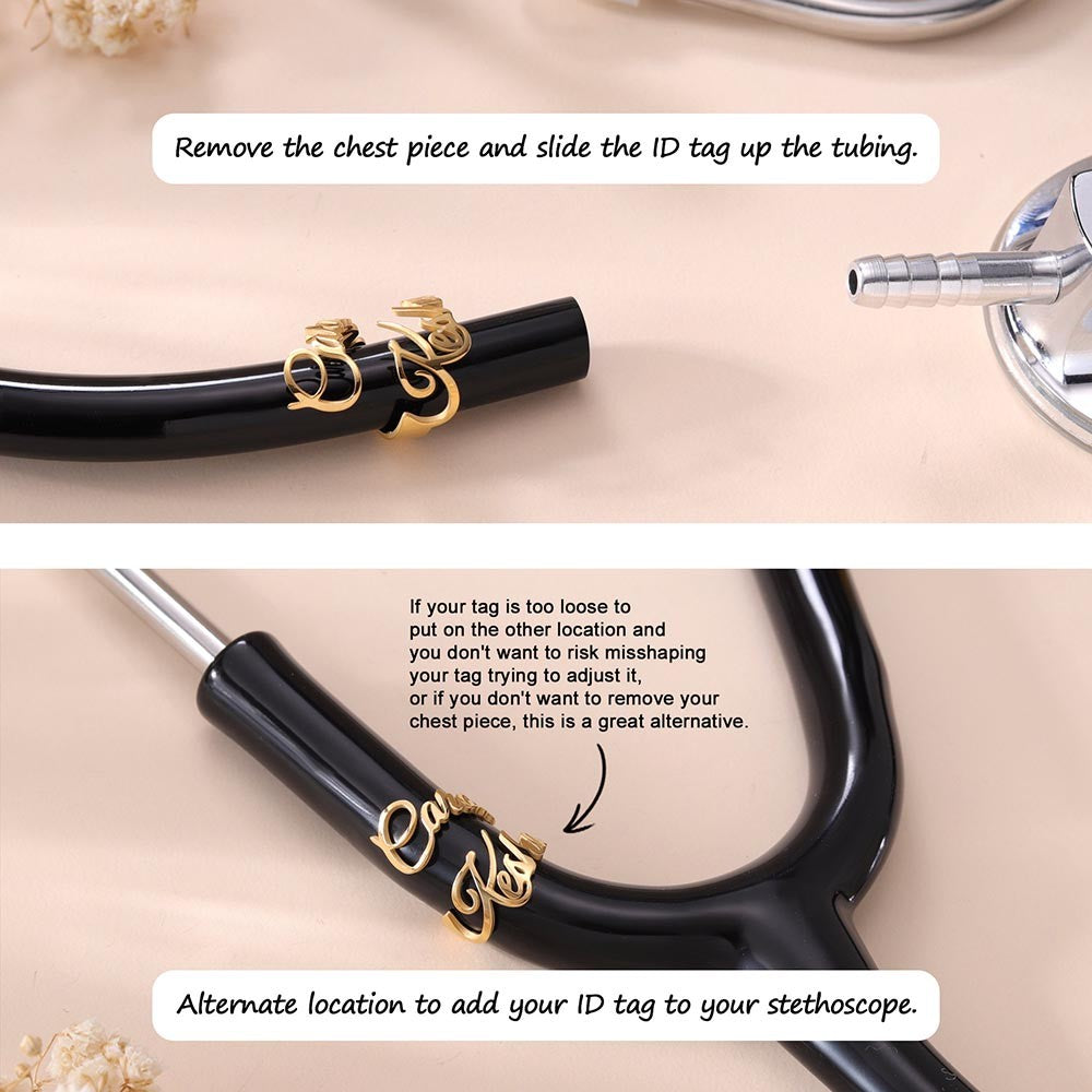 Personalized Stethoscope ID Tag with Birthstone & Name, Appreciation/Graduation Gift for Doctor/Nurse/Medical Students
