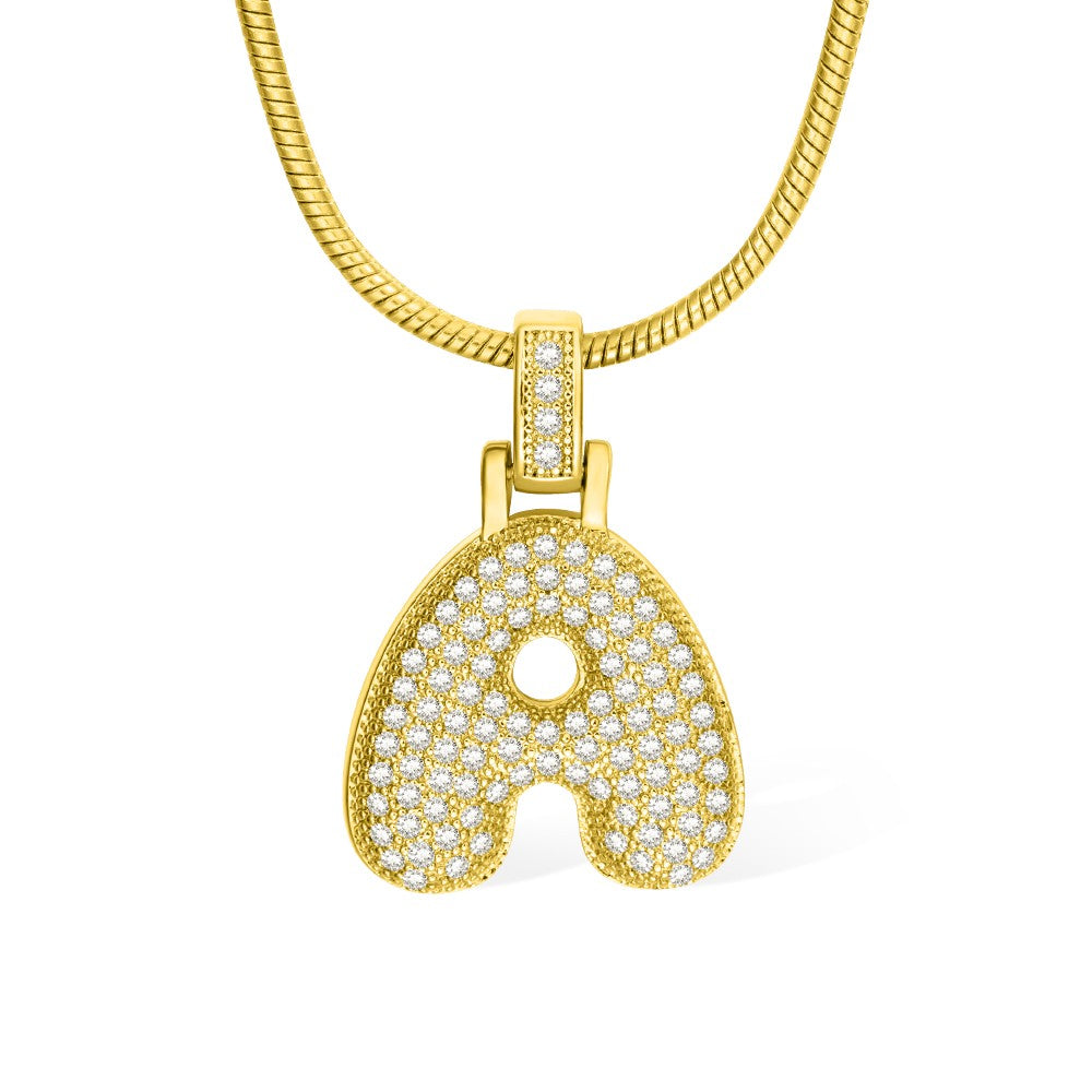 Custom Bubble Balloon Letter Necklace, Initial Necklace, Twisted Gold Chain, Women's Jewelry, Birthday/Valentine's Day Gift, Gift for Her/Girlfriends