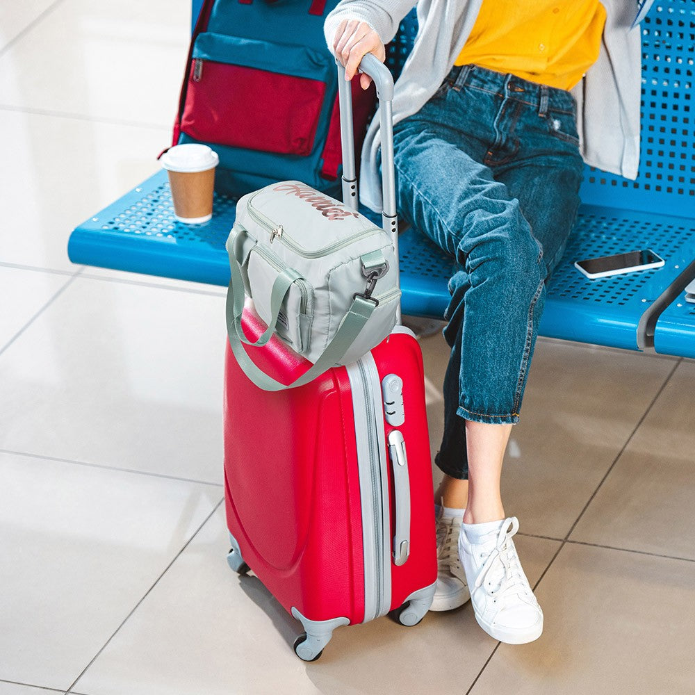 Personalized Name Multi-compartment Waterproof Weekender Bag with Shoulder Strap, Overnight Duffel Bag, Birthday/Back to School/Weekend Gift for Women