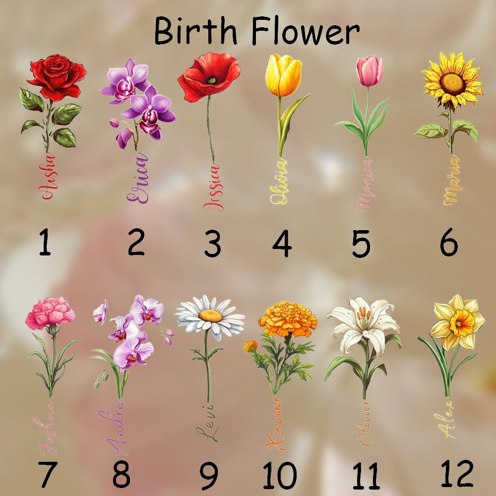 Personalized Name & Birth Flower Toiletry Bag, Travel Toiletry Organizer with Hanging Hook, Travel Accessories, Birthday Gift for Women/Wife/Her