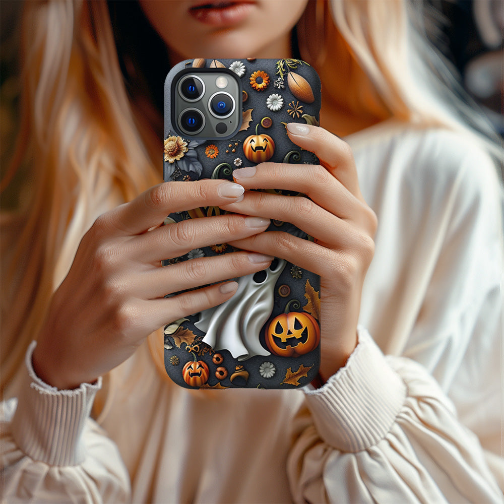 Halloween Pumpkin Ghost Phone Case, Multiple Styles Available,iPhone, Pixel, Samsung