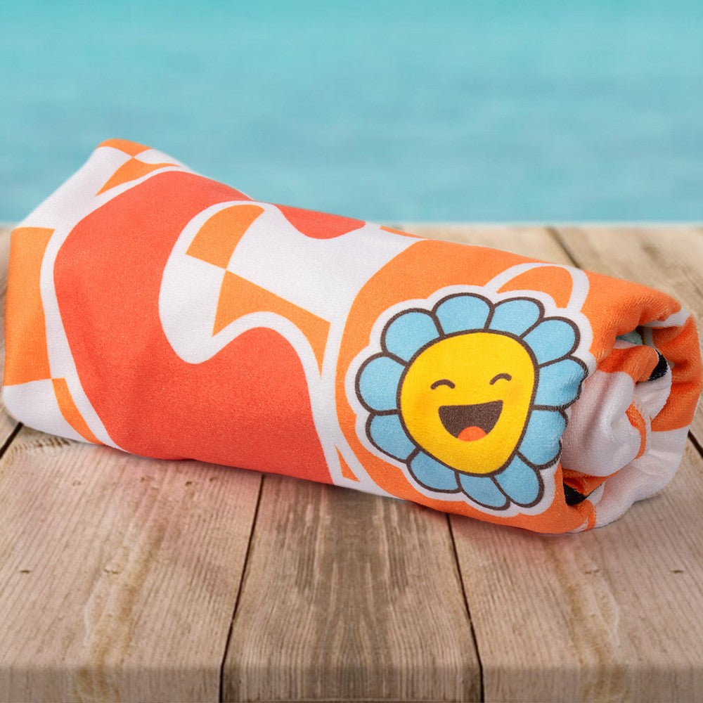 Personalized Groovy Cousin Crew Plaid Beach Towel, Perfect for Family Outings