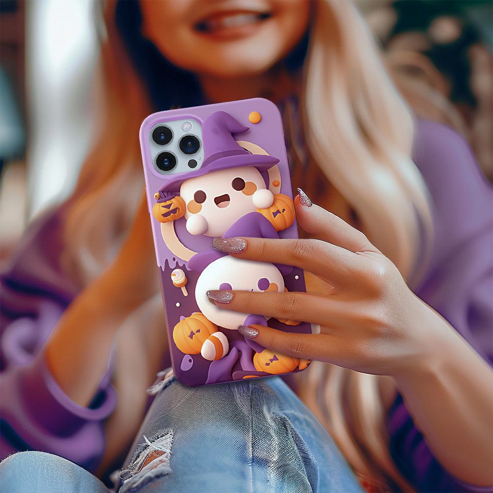 Halloween Ghost  and Pumpkin Phone Case,iPhone,Samsung,Google Pixel