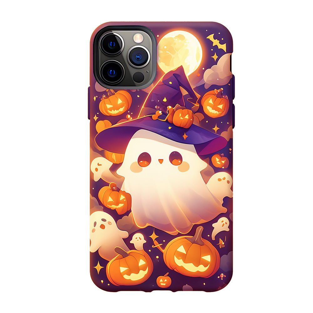 Halloween Ghost and Pumpkin Decorative Phone Case, iPhone, Pixel, Samsung