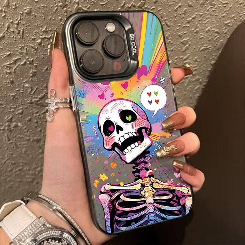 Colorful Skeleton Themed iPhone Case for Halloween