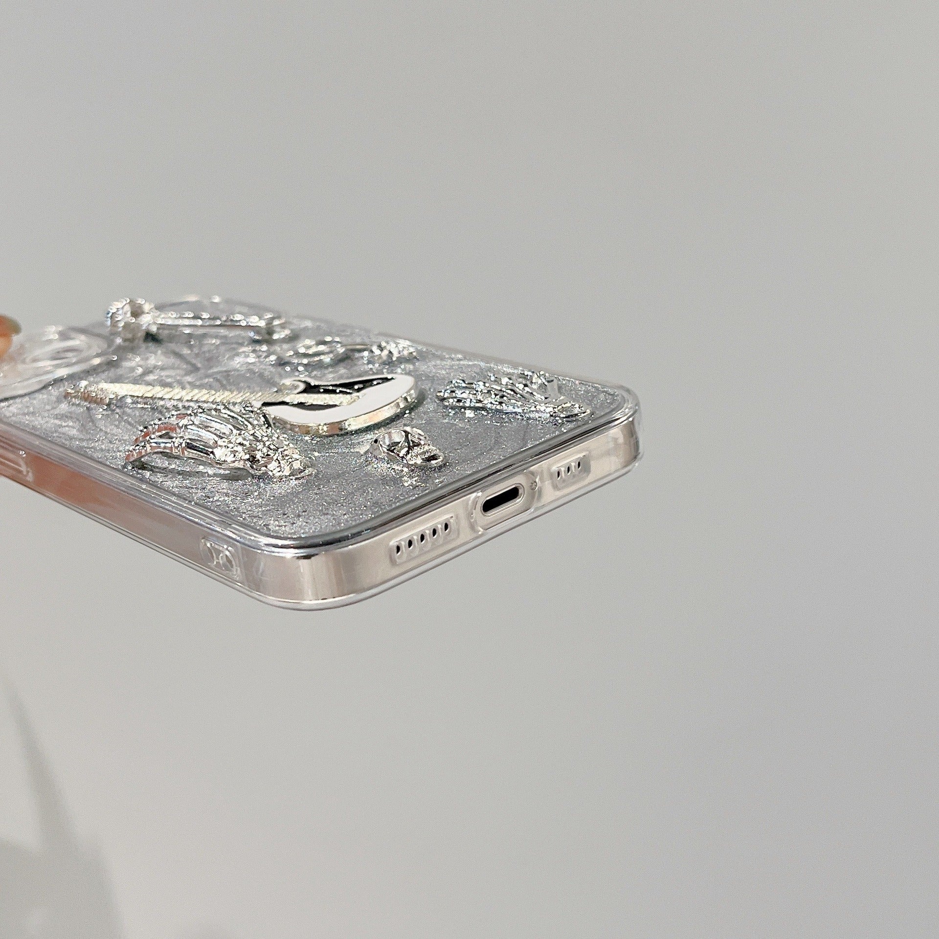 3D Metallic Skeleton Hands Guitar iPhone Case