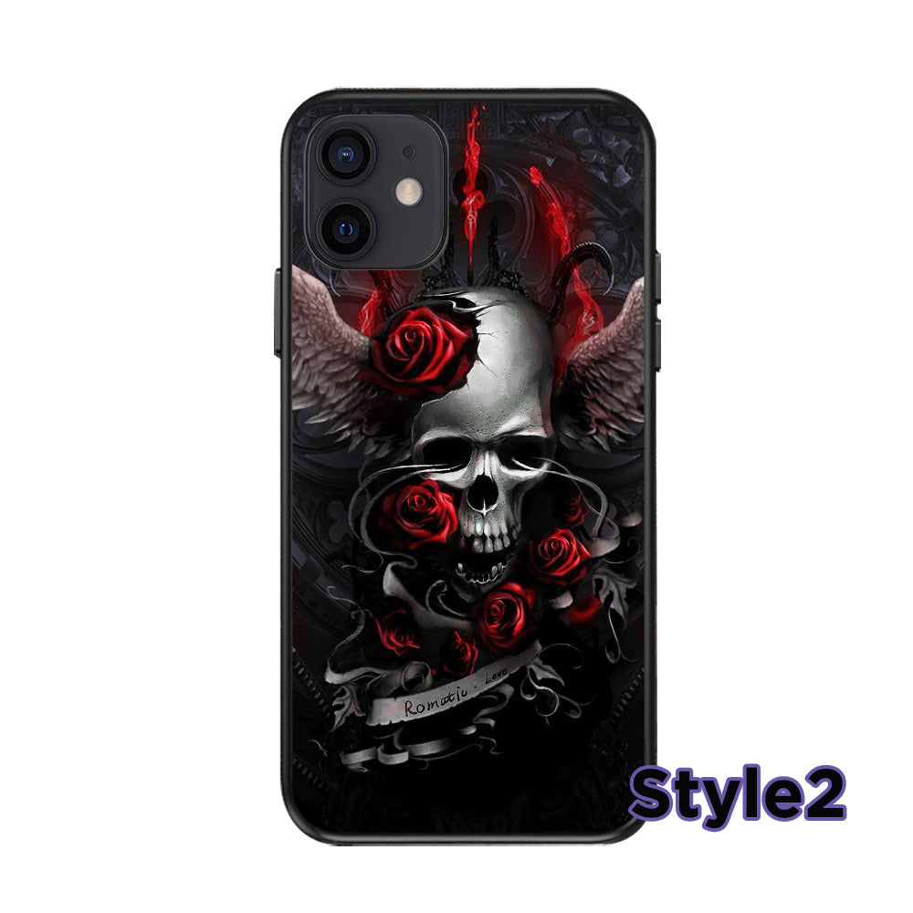 Skeleton Skull Design Phone Case,Multiple Styles Available,Halloween Vibes,iPhone, Pixel, Samsung