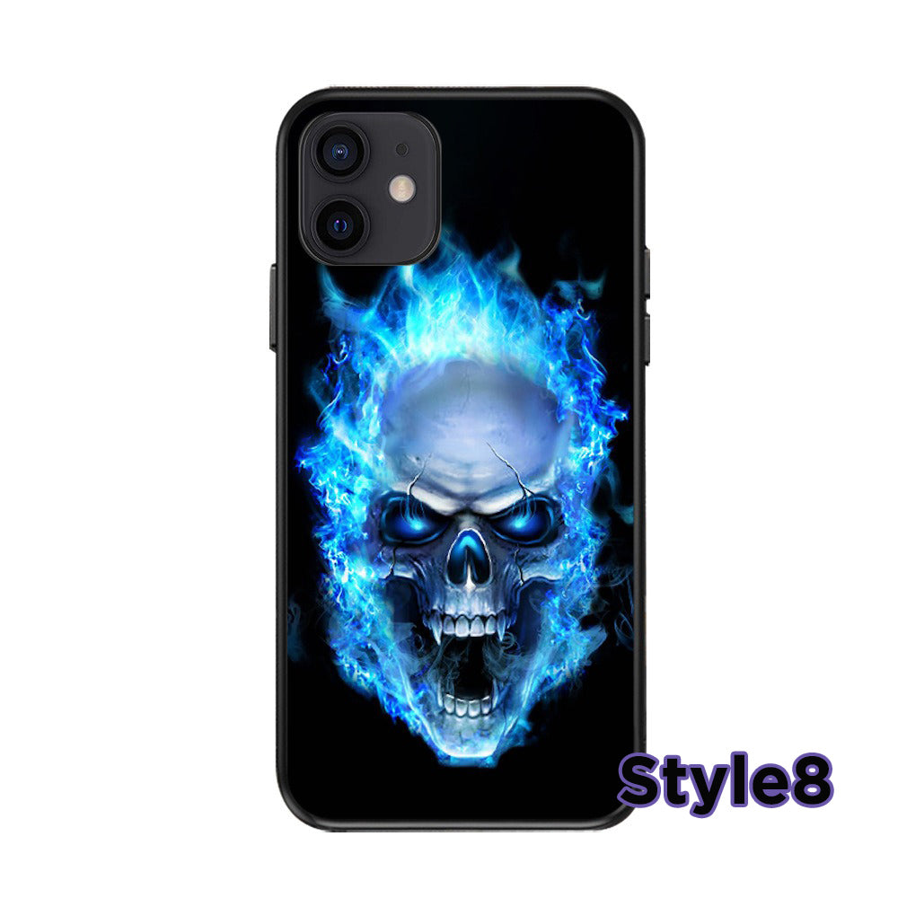 Skeleton Skull Design Phone Case,Multiple Styles Available,Halloween Vibes,iPhone, Pixel, Samsung