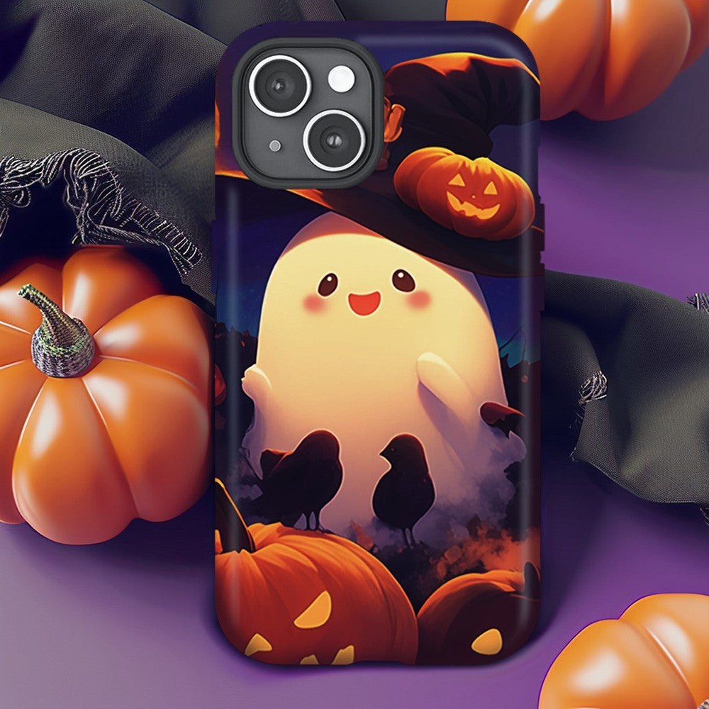 Halloween Ghosts and Pumpkins Phone Case, Playful Design ,iPhone, Pixel, Samsung