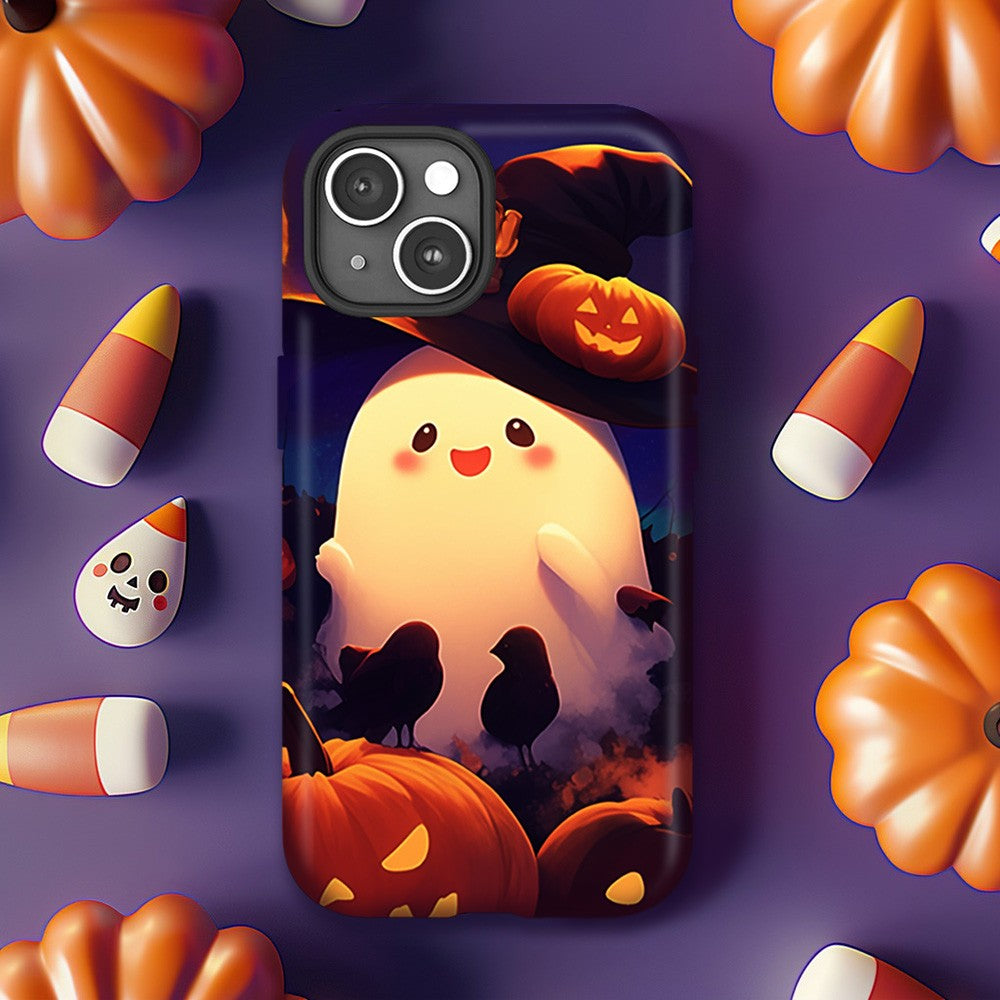 Halloween Ghosts and Pumpkins Phone Case, Playful Design ,iPhone, Pixel, Samsung