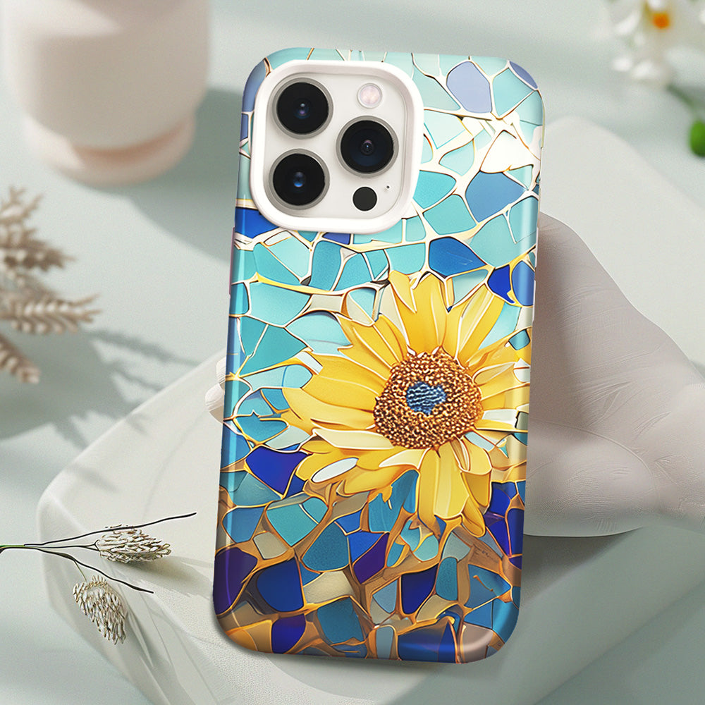 Sunflower Mosaic Phone Case,Multiple Styles for iPhone, Samsung Galaxy, Google Pixel