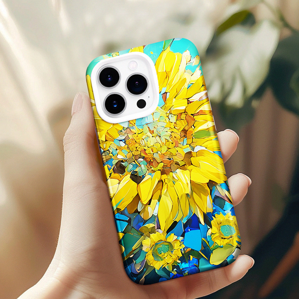 Sunflower Mosaic Phone Case,Multiple Styles for iPhone, Samsung Galaxy, Google Pixel