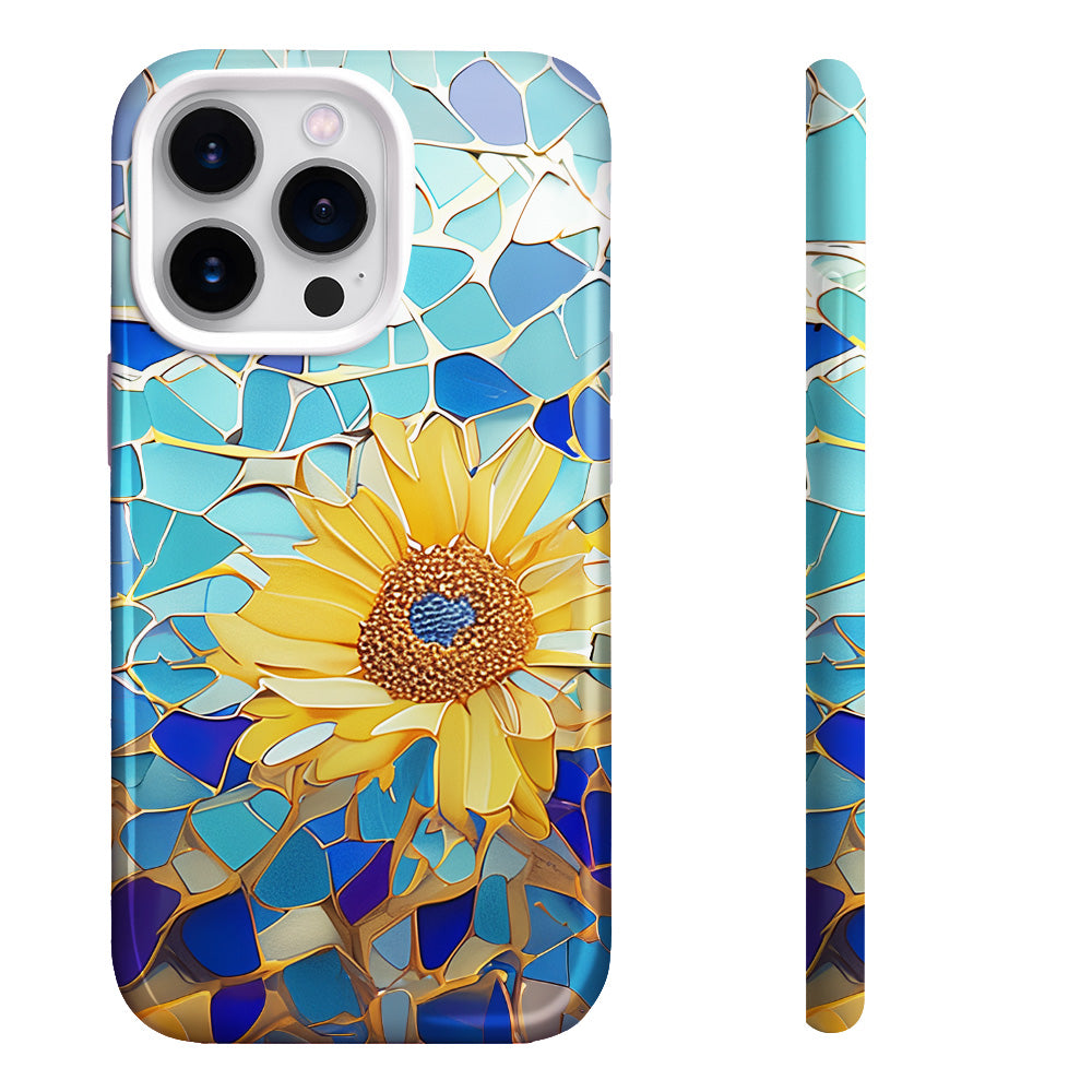 Sunflower Mosaic Phone Case,Multiple Styles for iPhone, Samsung Galaxy, Google Pixel