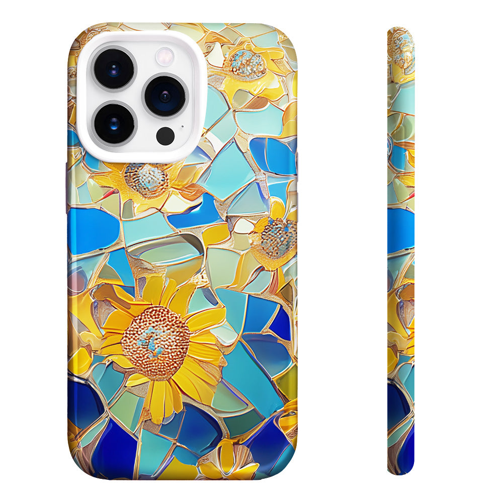 Sunflower Mosaic Phone Case,Multiple Styles for iPhone, Samsung Galaxy, Google Pixel