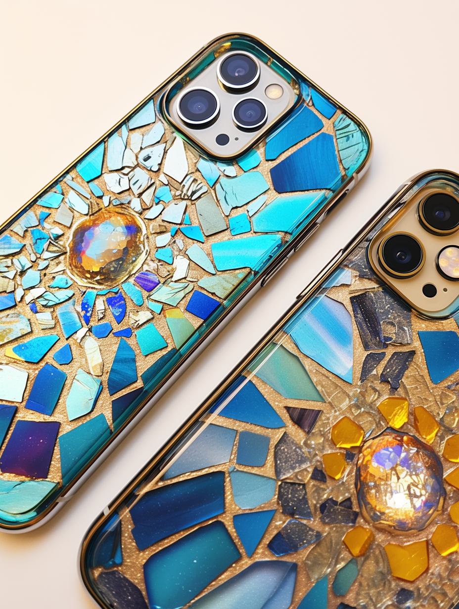 3d Stained Glass Mosaic Phone Case, Multiple Styles Available for iPhone, Samsung Galaxy, Google Pixel