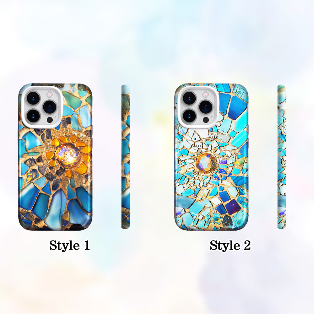 3d Stained Glass Mosaic Phone Case, Multiple Styles Available for iPhone, Samsung Galaxy, Google Pixel