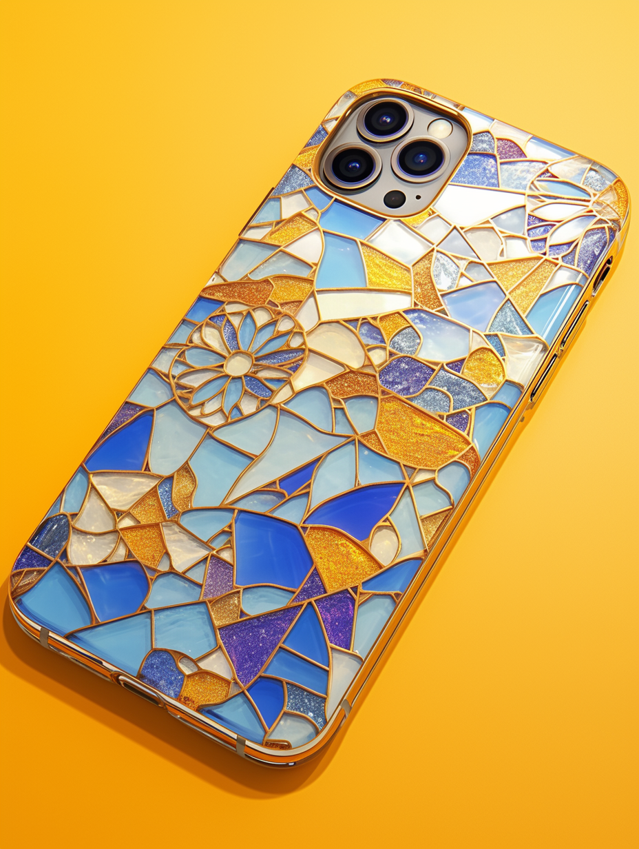 Mosaic Art Style Custom Phone Case,Unique Geometric Pattern for iPhone, Samsung Galaxy, Google Pixel