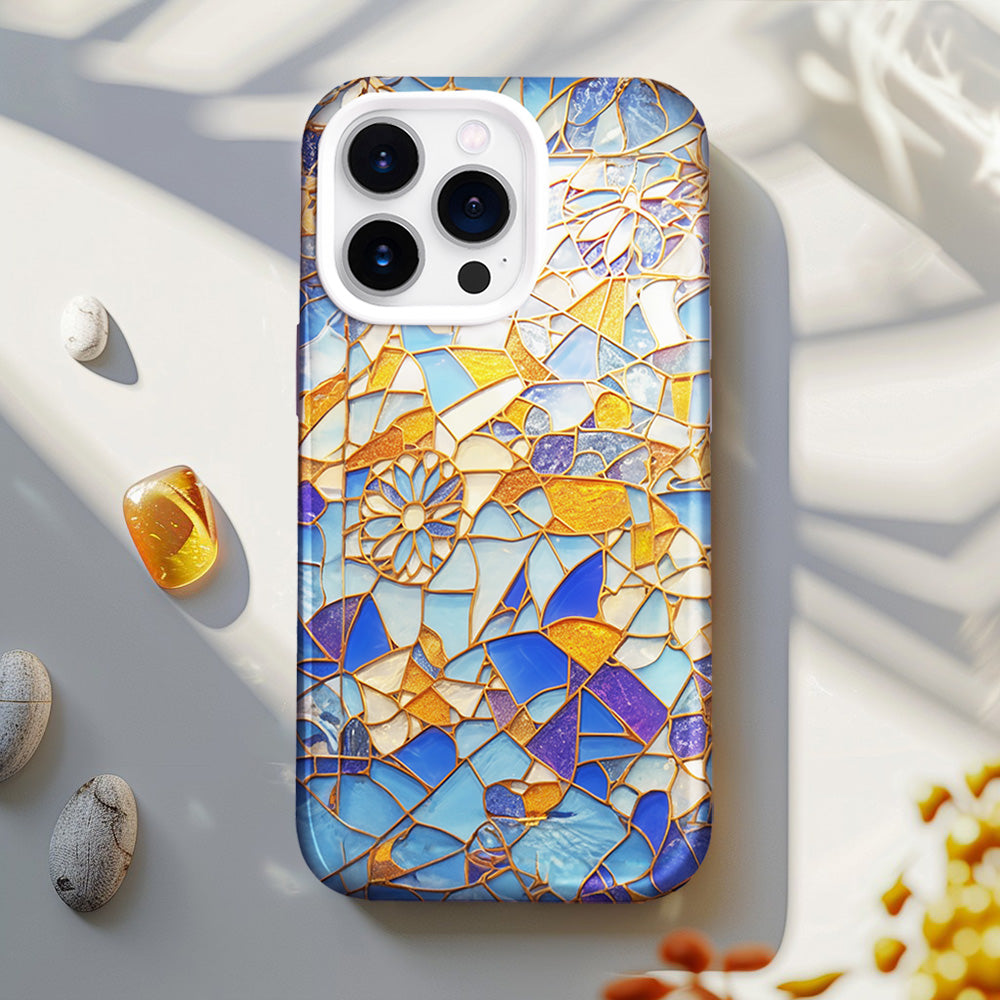 Mosaic Art Style Custom Phone Case,Unique Geometric Pattern for iPhone, Samsung Galaxy, Google Pixel