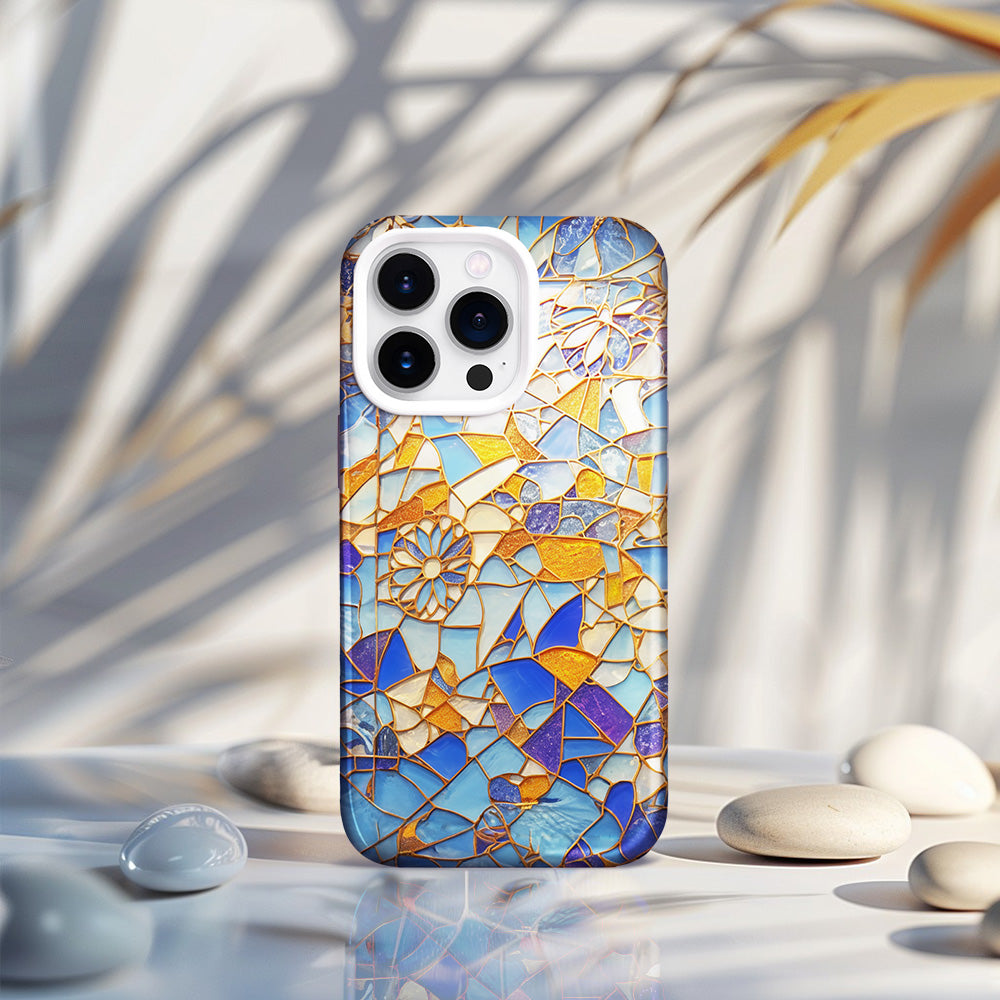 Mosaic Art Style Custom Phone Case,Unique Geometric Pattern for iPhone, Samsung Galaxy, Google Pixel