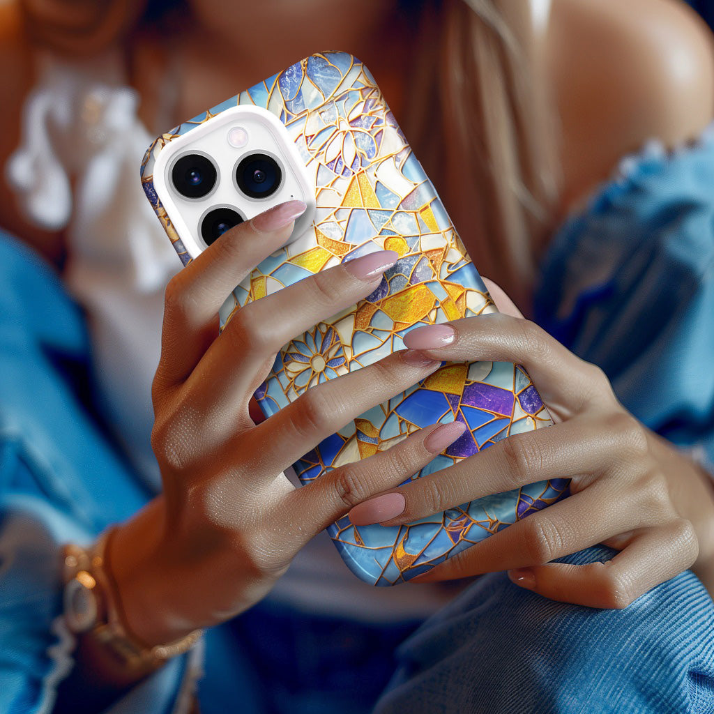 Mosaic Art Style Custom Phone Case,Unique Geometric Pattern for iPhone, Samsung Galaxy, Google Pixel