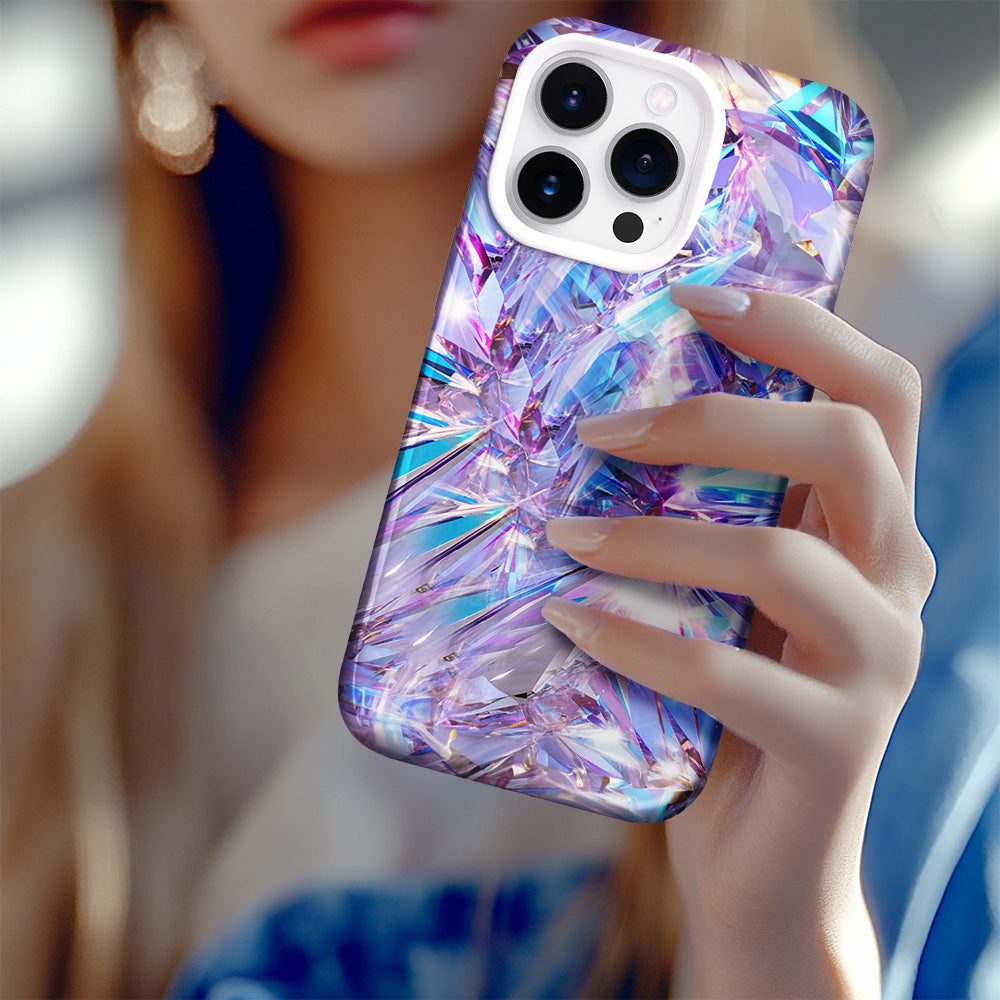 3D Pink Mosaic Glass Texture Phone Case,Stunning Design for iPhone, Samsung Galaxy, Google Pixel