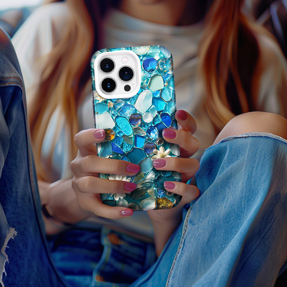 3D Mosaic Glass Texture Phone Case for iPhone, Samsung Galaxy, Google Pixel