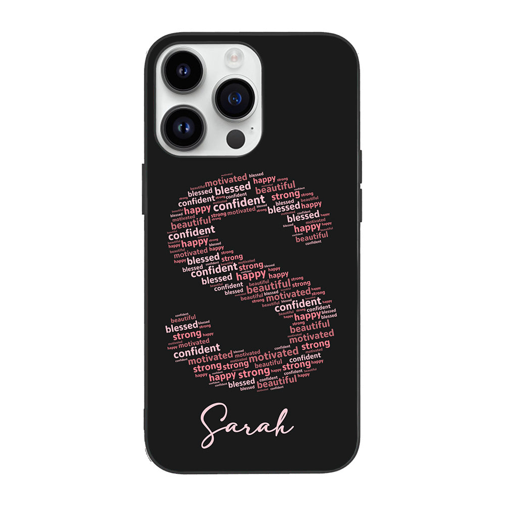 Custom Name Phone Case with Positive Affirmation Word Cloud Design,for iPhone, Samsung Galaxy, Google Pixel