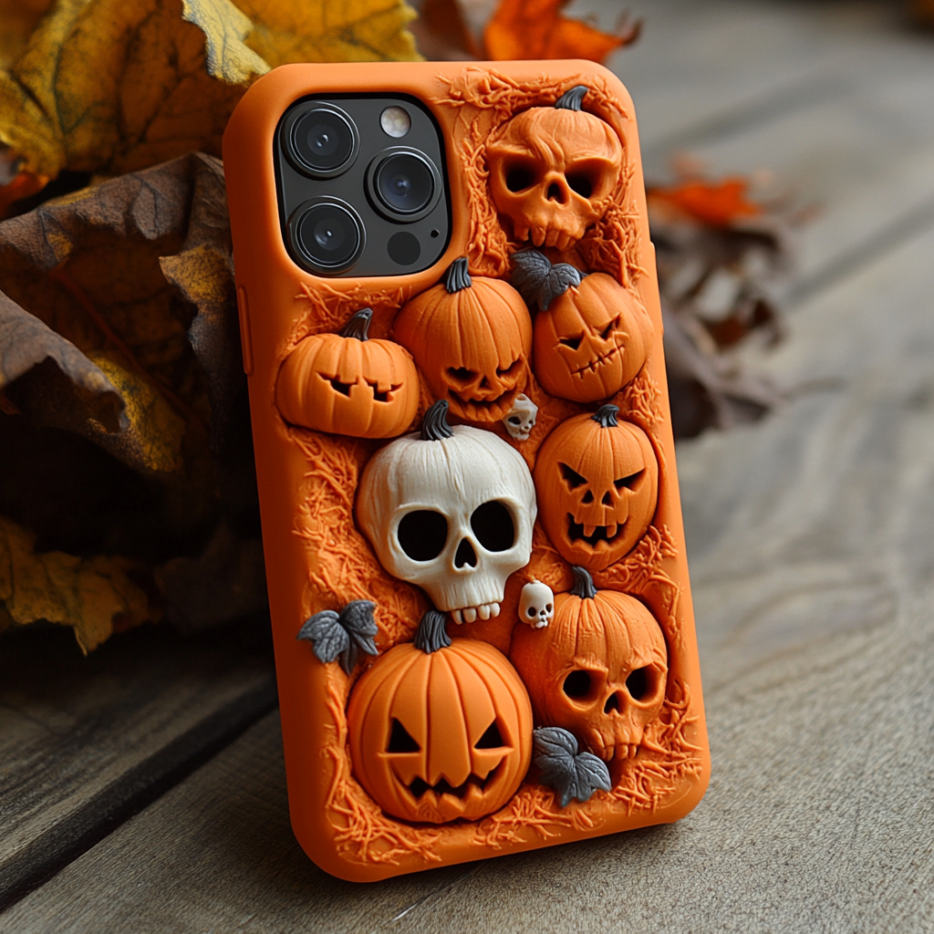 Spooky szn/Spooky Season Halloween Phone Cases, Multiple Designs,Spooky Season Pumpkin and Skull Patterns for iPhone, Samsung Galaxy, Google Pixel