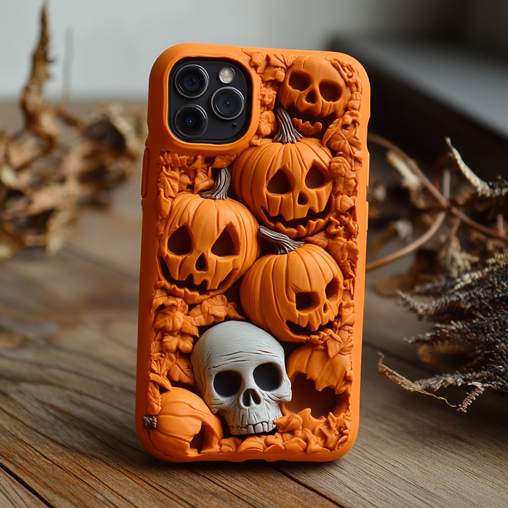 Spooky szn/Spooky Season Halloween Phone Cases, Multiple Designs,Spooky Season Pumpkin and Skull Patterns for iPhone, Samsung Galaxy, Google Pixel