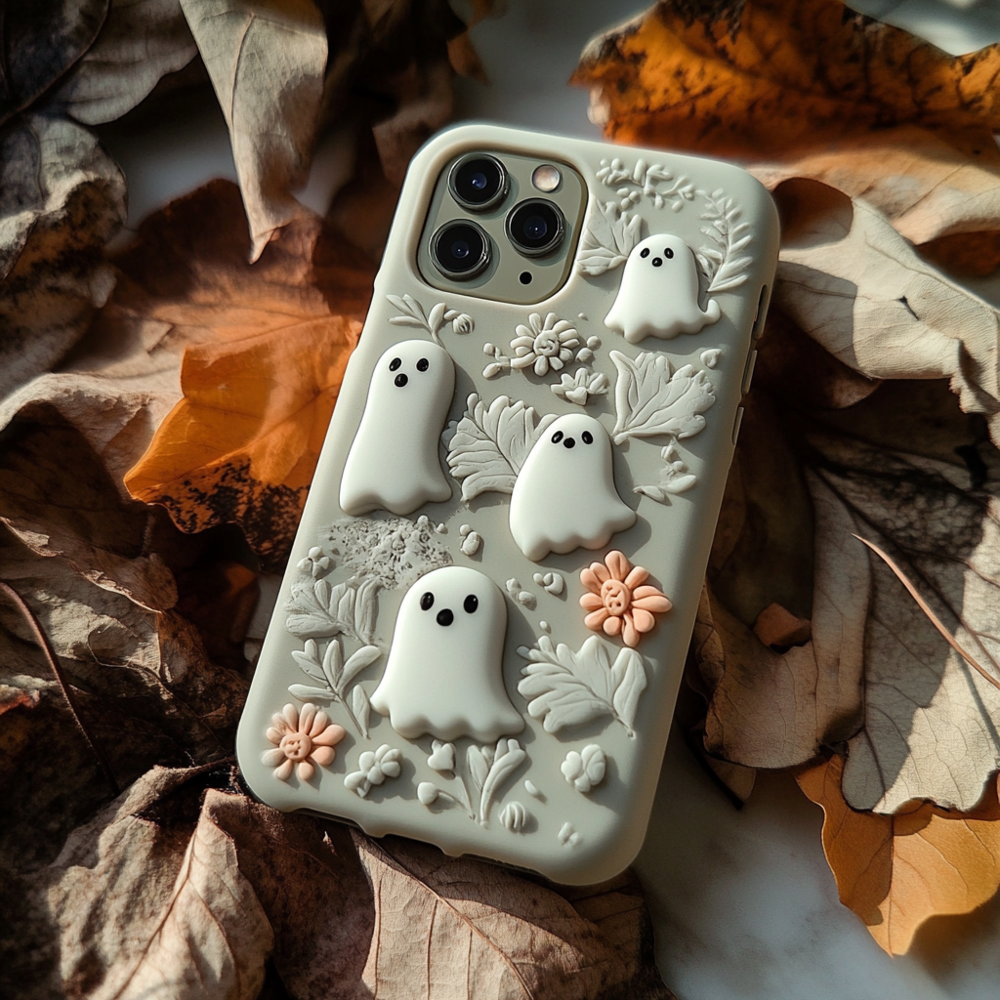 Spooky szn/Spooky Season Halloween Cute Ghost Flower Phone Case,Spooky Season for iPhone