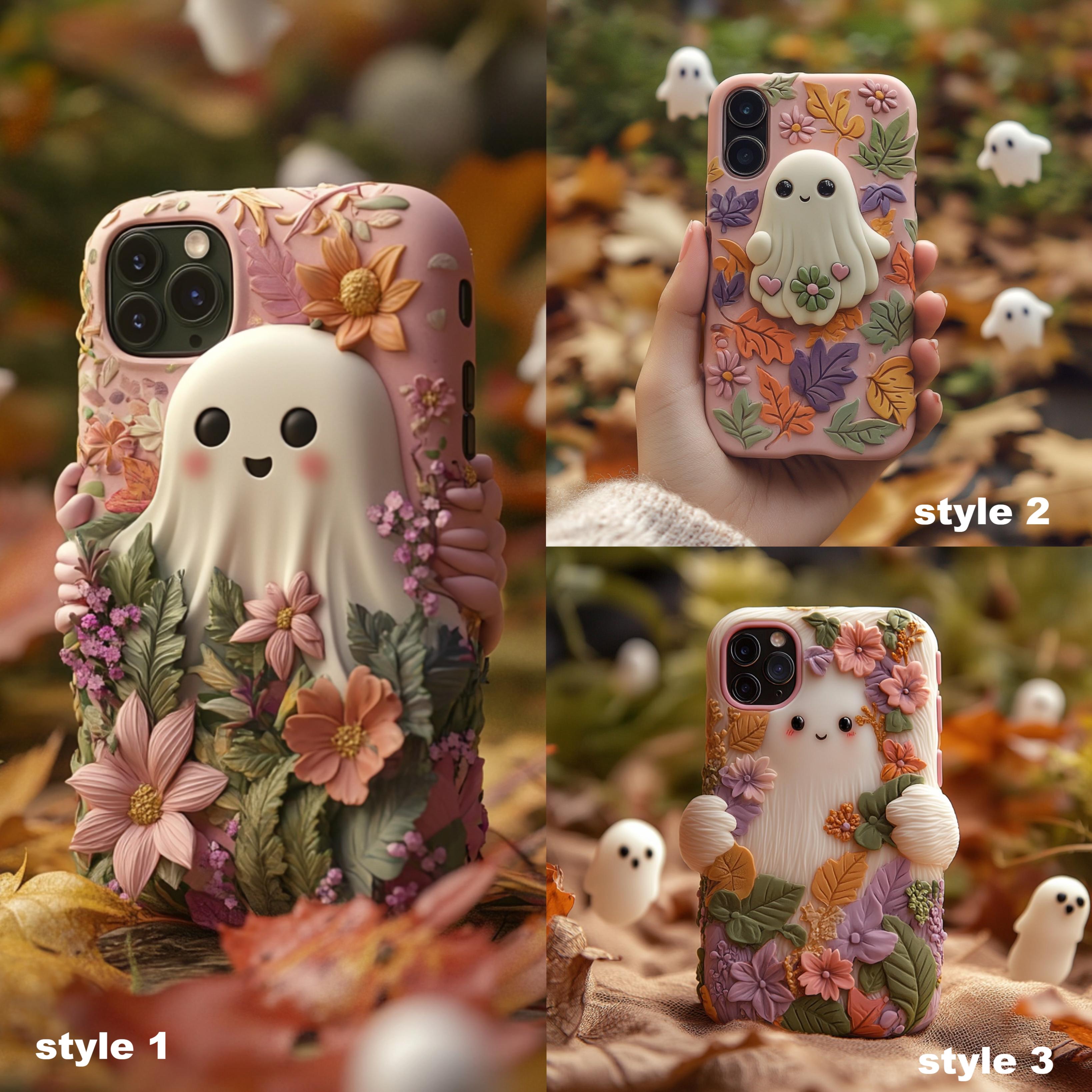 Spooky szn/Spooky Season Floral Ghost Halloween Phone Case,Spooky Season, Cute Design for iPhone, Samsung Galaxy, Google Pixel