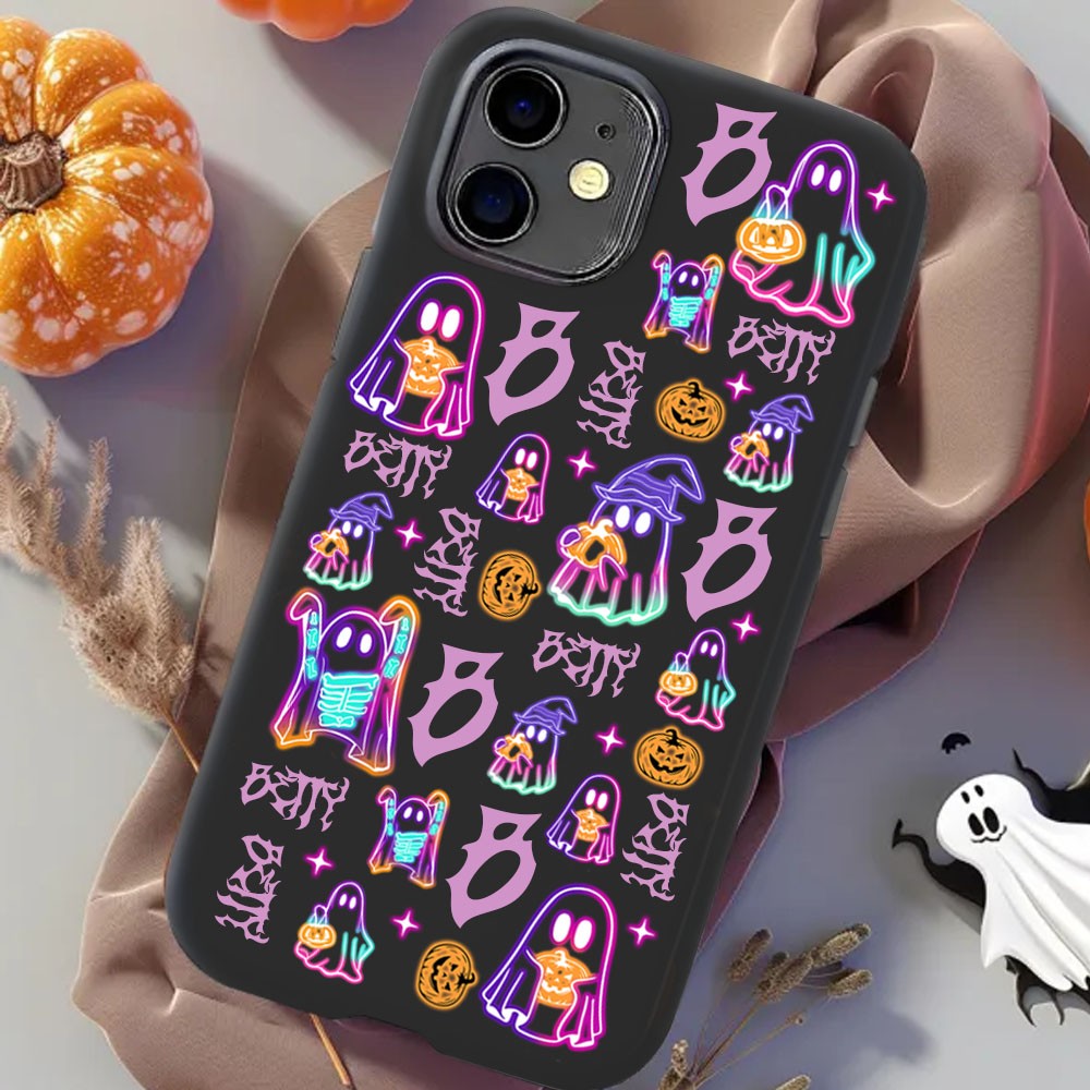 Spooky szn/Spooky Season Halloween Ghost Neon Phone Case,Premium Protective Cover for iPhone, Samsung Galaxy, Google Pixel