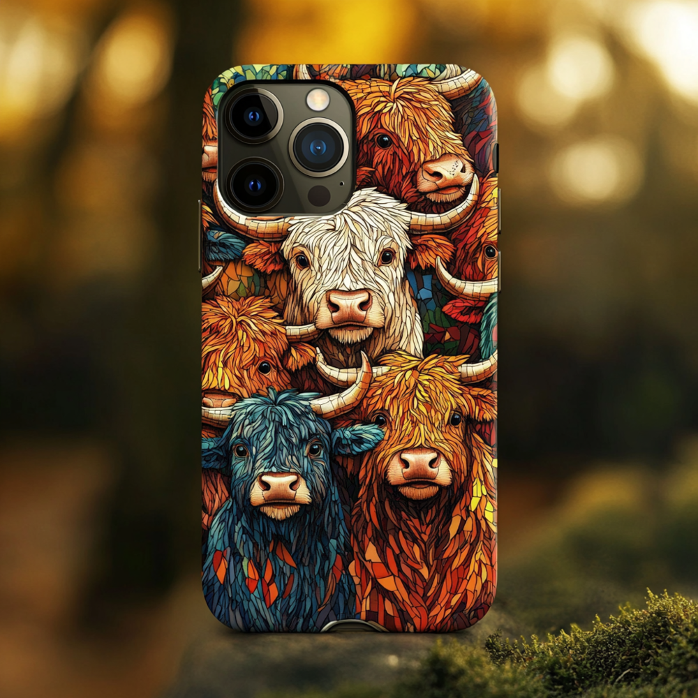 Highland Cow Phone Case,Cute Farm Animal Design, Multiple Styles Available for iPhone, Samsung Galaxy, Google Pixel, Xiaomi