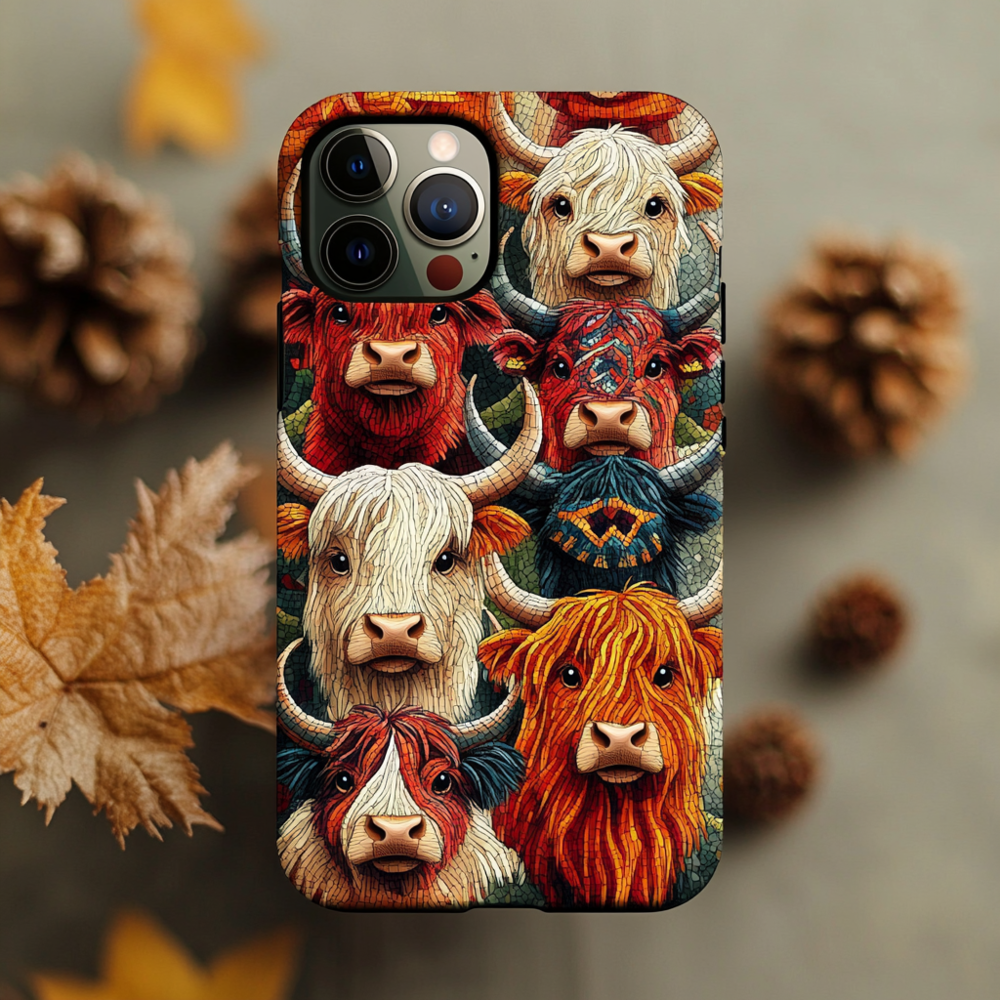 Highland Cow Phone Case,Cute Farm Animal Design, Multiple Styles Available for iPhone, Samsung Galaxy, Google Pixel, Xiaomi