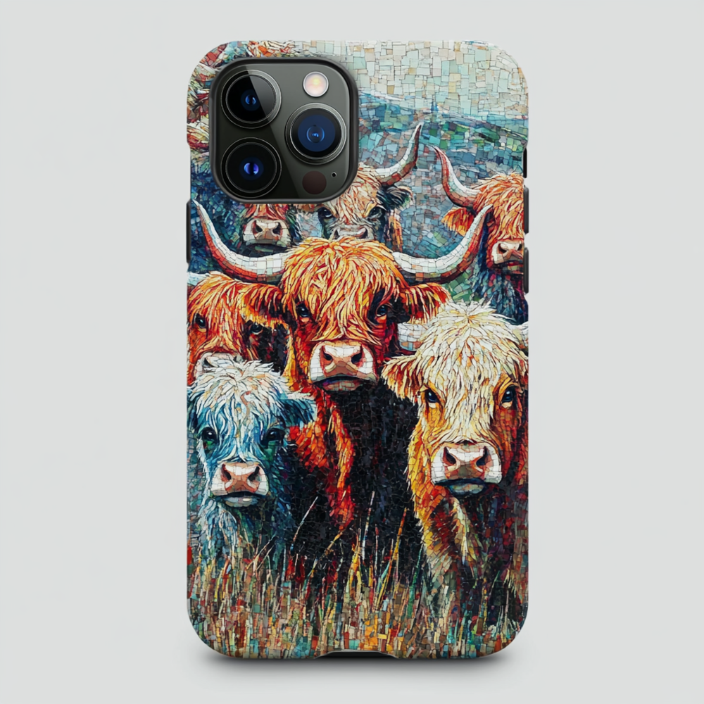 Highland Cow Phone Case,Cute Farm Animal Design, Multiple Styles Available for iPhone, Samsung Galaxy, Google Pixel, Xiaomi