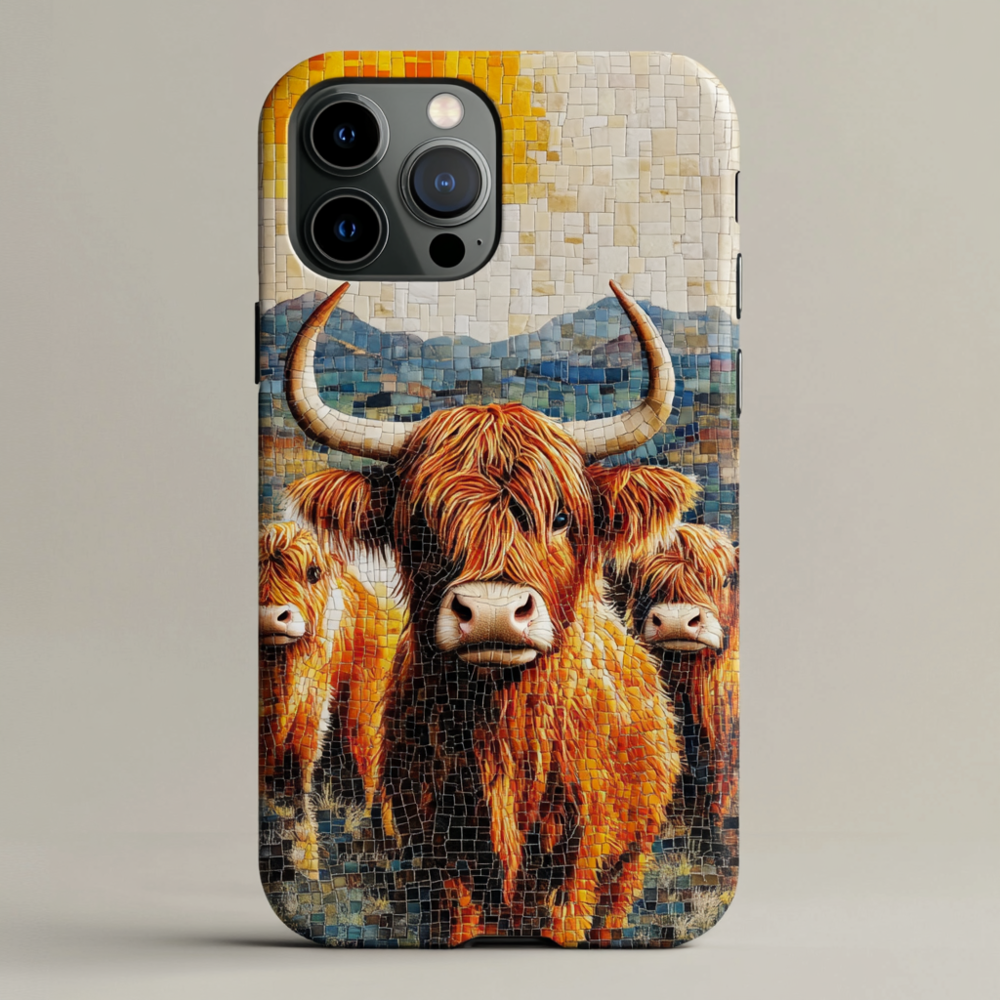 Highland Cow Phone Case,Cute Farm Animal Design, Multiple Styles Available for iPhone, Samsung Galaxy, Google Pixel, Xiaomi