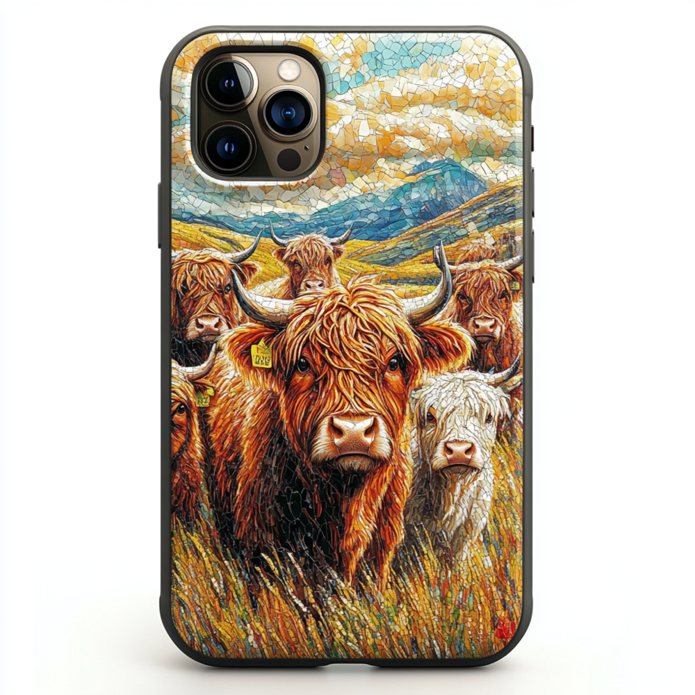 Highland Cow Phone Case,Cute Farm Animal Design, Multiple Styles Available for iPhone, Samsung Galaxy, Google Pixel, Xiaomi