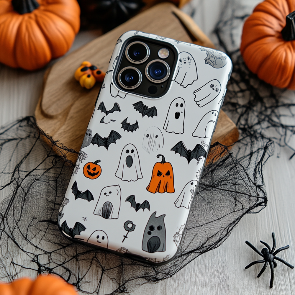 Spooky Season Halloween Ghost Phone Cases, Multiple Styles Available for iPhone, Samsung Galaxy, Google Pixel, Xiaomi