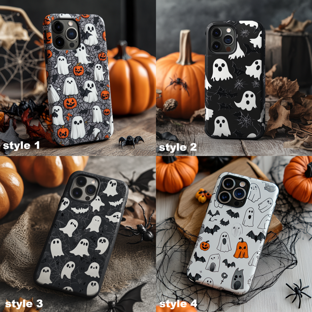 Spooky Season Halloween Ghost Phone Cases, Multiple Styles Available for iPhone, Samsung Galaxy, Google Pixel, Xiaomi