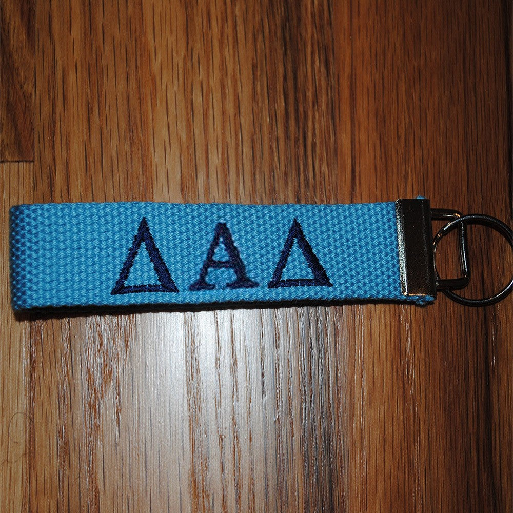 Personalized Embroidery Sorority Keychain, Multicolor Canvas Greek Letter Key Chain, Greek Life, Official Licensed Product, Gift for Her