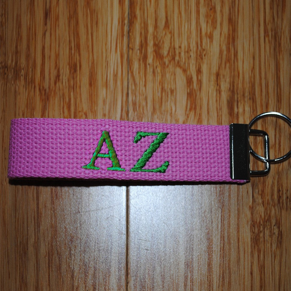 Personalized Embroidery Sorority Keychain, Multicolor Canvas Greek Letter Key Chain, Greek Life, Official Licensed Product, Gift for Her