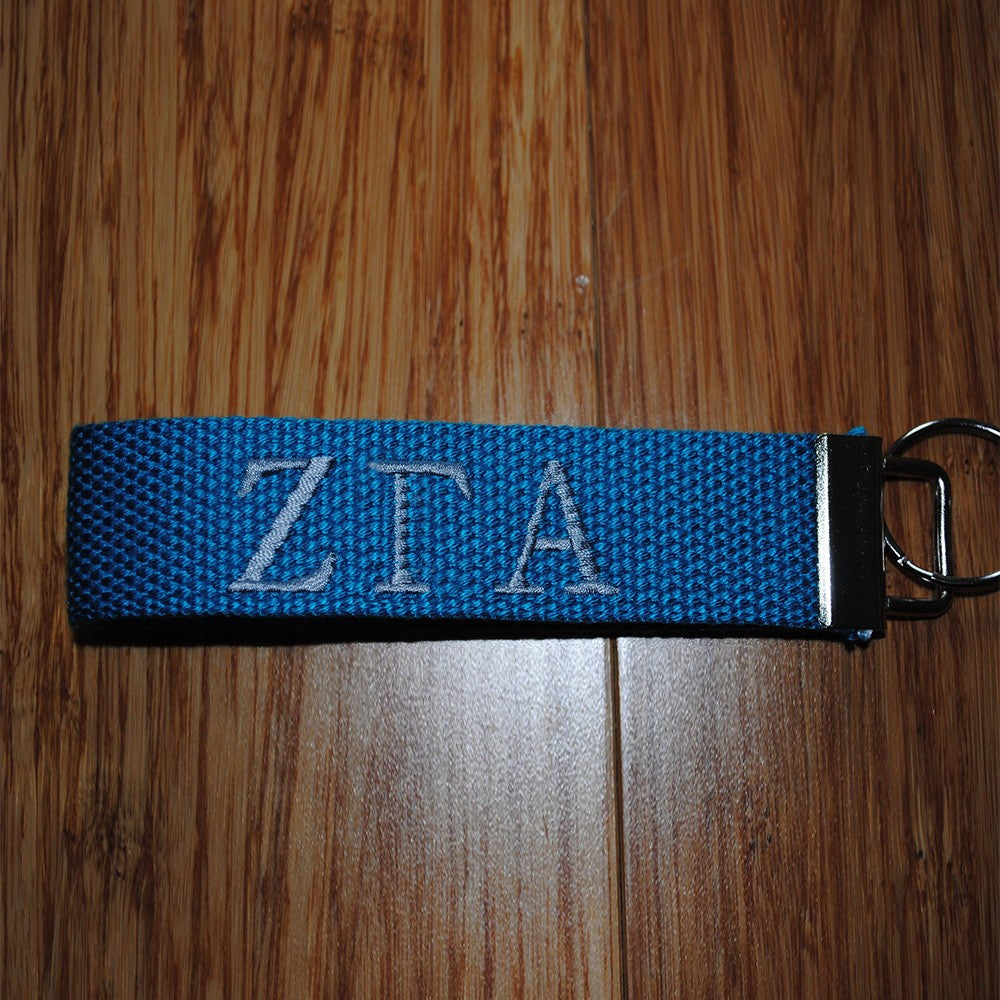 Personalized Embroidery Sorority Keychain, Multicolor Canvas Greek Letter Key Chain, Greek Life, Official Licensed Product, Gift for Her