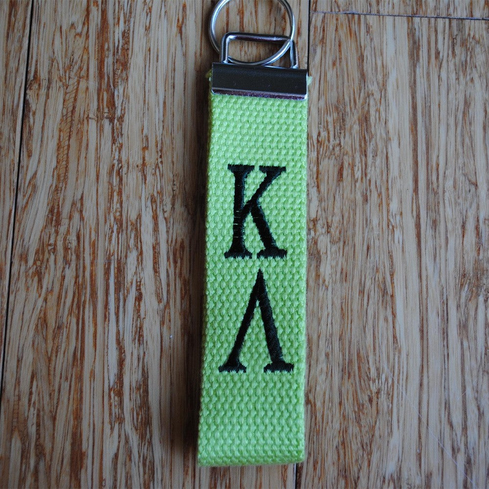 Personalized Embroidery Sorority Keychain, Multicolor Canvas Greek Letter Key Chain, Greek Life, Official Licensed Product, Gift for Her