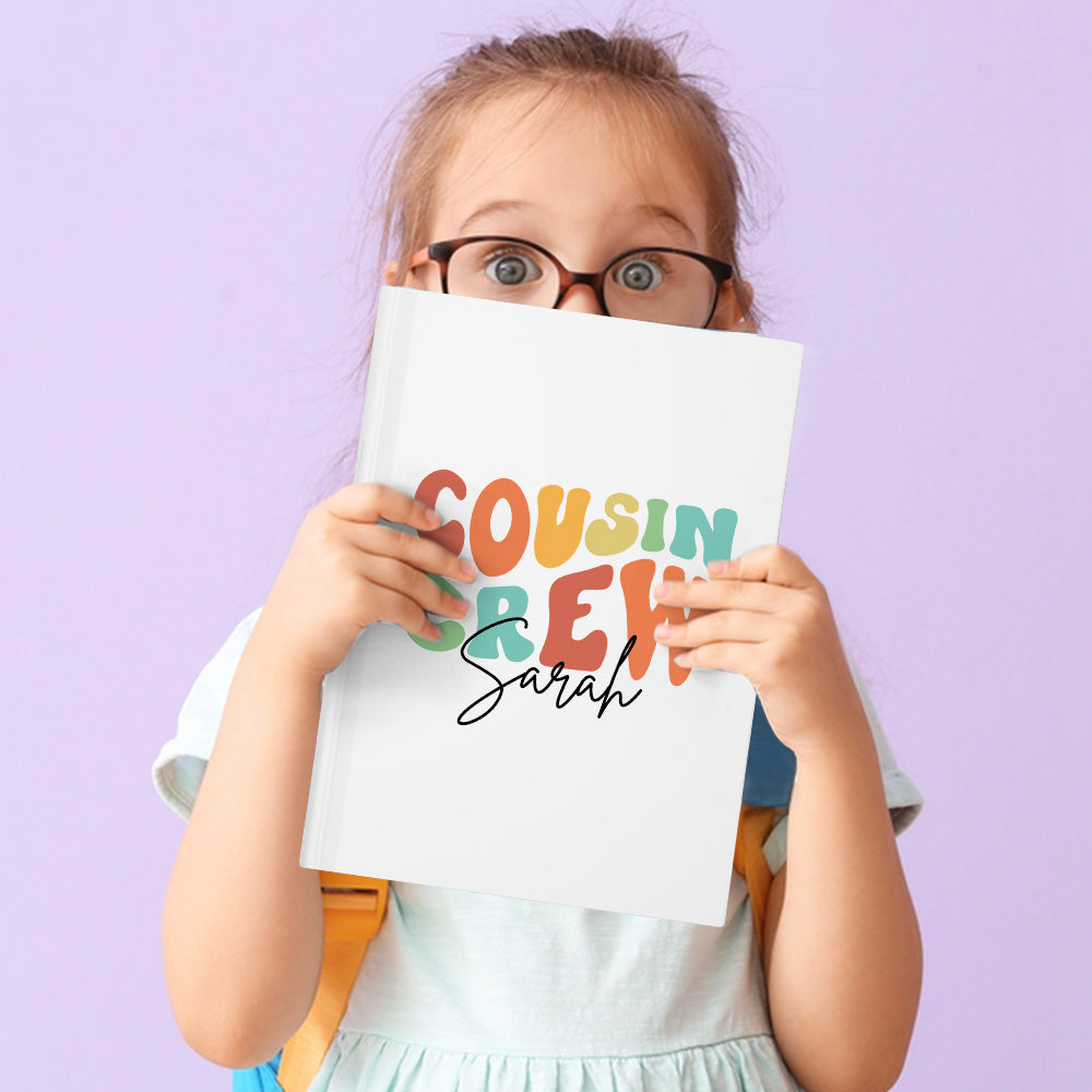 Customizable Cousin Crew Notebook with Personalized Name,Perfect Gift for Kids, Family Gatherings and School Events