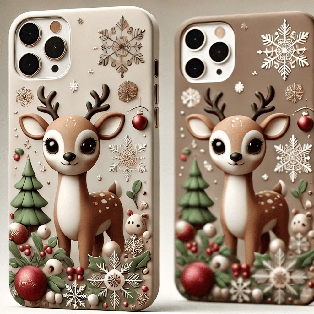 Christmas Reindeer Phone Case,Multiple Reindeer Winter Design for iPhone, Samsung Galaxy, Google Pixel, Xiaomi