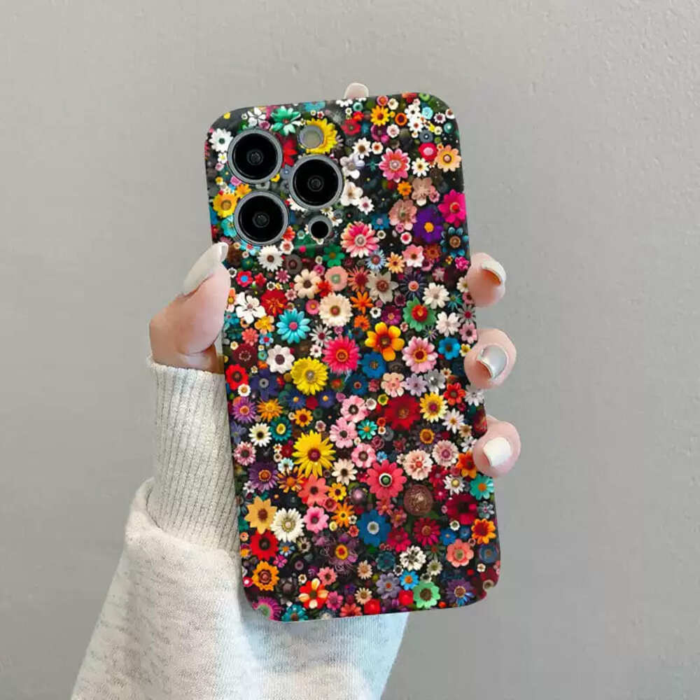 Vibrant Floral Phone Case,Colorful Flower Pattern Design For iPhone, Samsung Galaxy, Google Pixel, Xiaomi