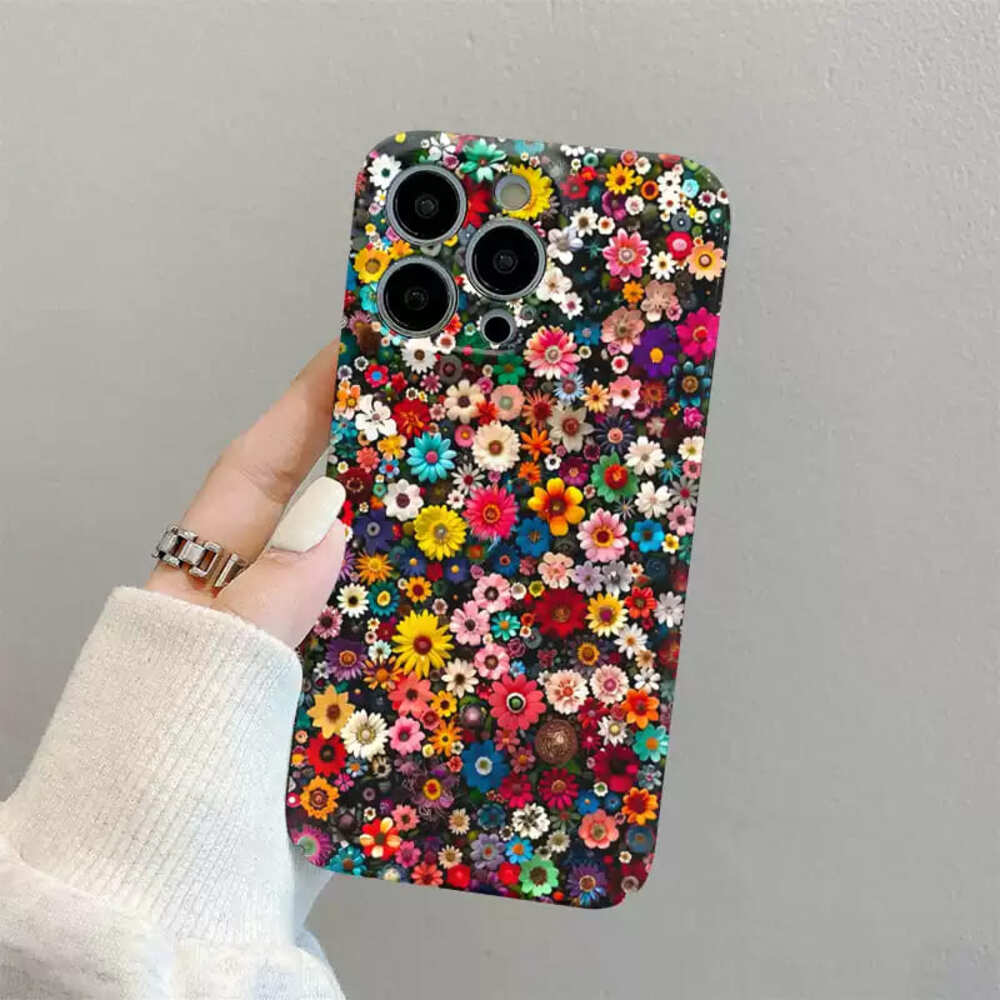Vibrant Floral Phone Case,Colorful Flower Pattern Design For iPhone, Samsung Galaxy, Google Pixel, Xiaomi