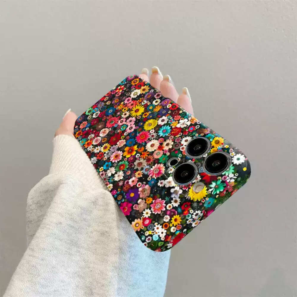 Vibrant Floral Phone Case,Colorful Flower Pattern Design For iPhone, Samsung Galaxy, Google Pixel, Xiaomi