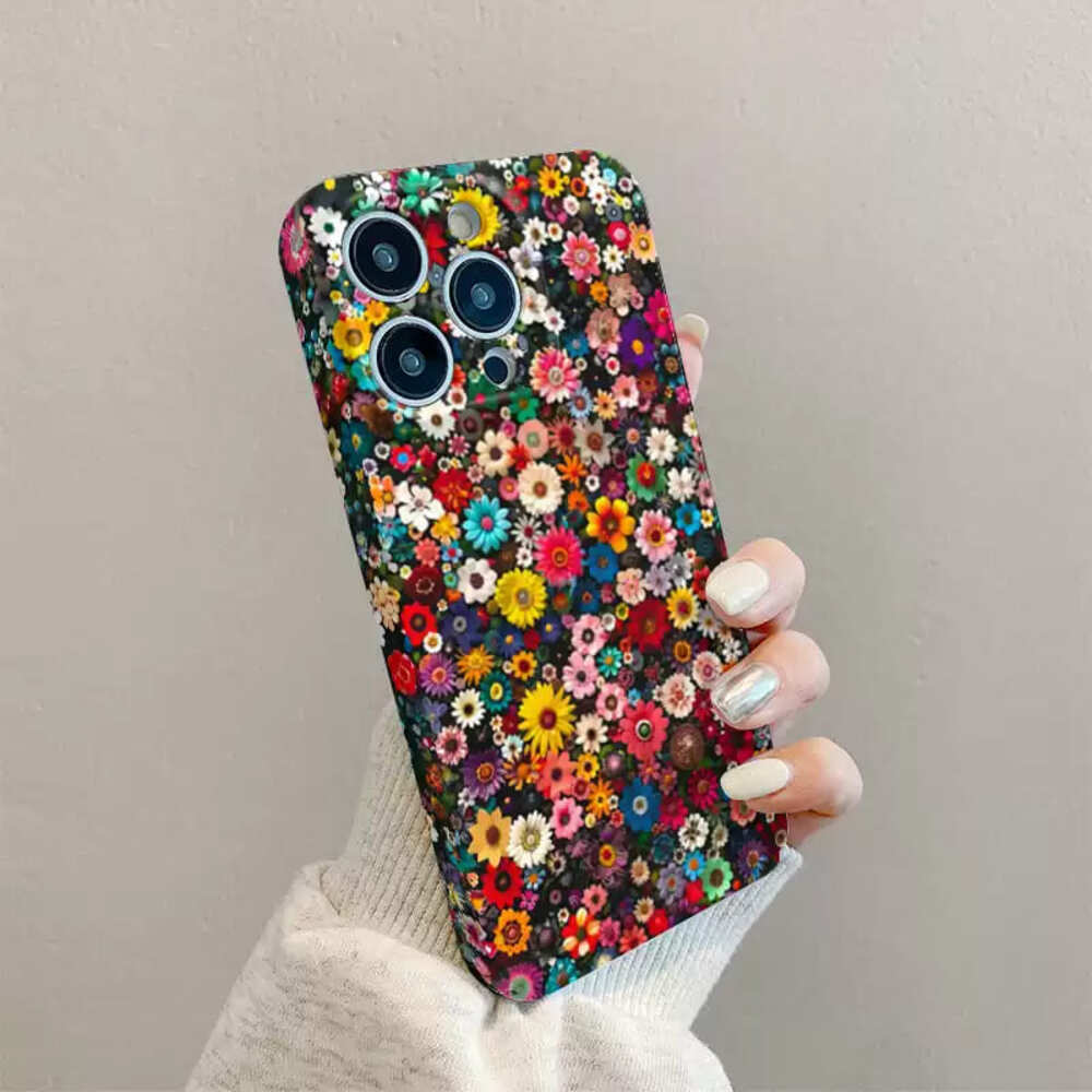 Vibrant Floral Phone Case,Colorful Flower Pattern Design For iPhone, Samsung Galaxy, Google Pixel, Xiaomi